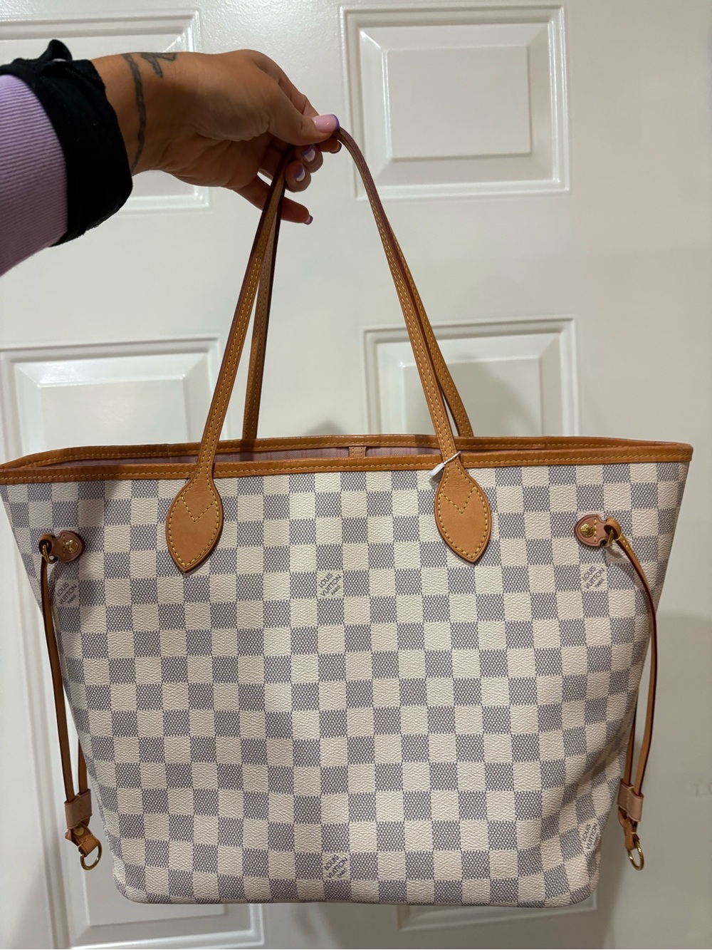 Louis Vuitton Neverfull Damier Azur Ballerina Pink